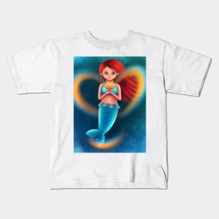 Mermaid with Ukrainian emblem Kids T-Shirt